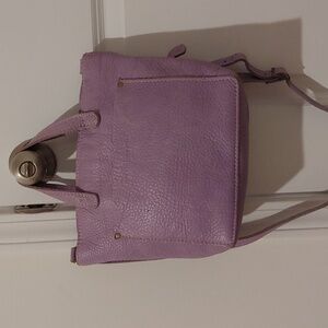 Portland leather goods mini tote in wisteria